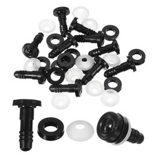 15mm Doll Joints, 10Set Plastic Removable Animal Joints Parts, Black Clear