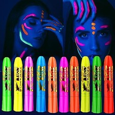 10 Color Glow in The UV Black Light Face Body Paint for Adult, Blacklight Glow S