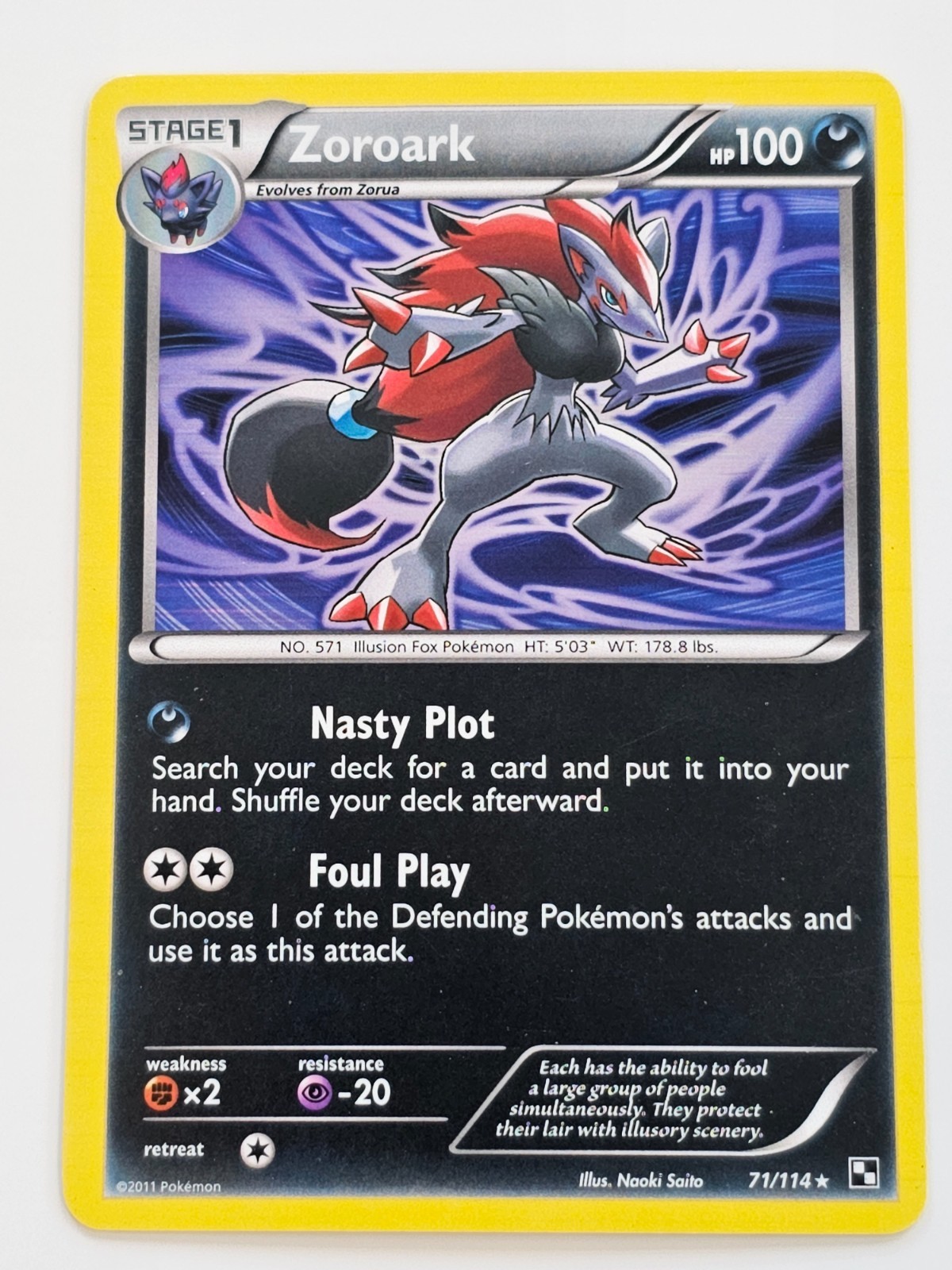 Pokemon Zoroark Holo Black & White 71/114 LP