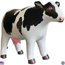 Jet Creations 37" Inflatable Cow - Realistic White Blow-Up Figure for Parties