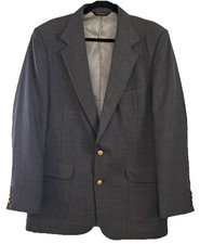 Vintage Hardwick Sport Coat Blazer Men s 44R Grey Gold Buttons