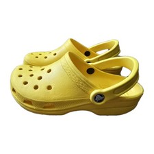 Unisex CROCS Classic Cyber Yellow Clogs Men's Size /5 Women's Size/7 Great Cond