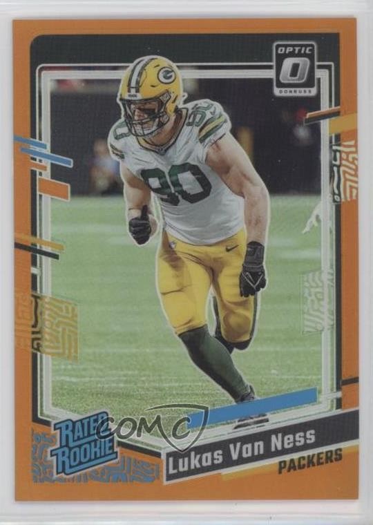 2023 Panini Donruss Optic Rated Orange Prizm /249 Lukas Van Ness #240 Rookie RC