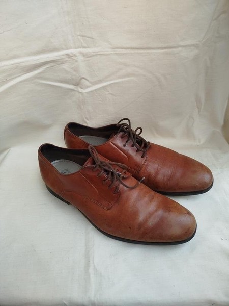 Men Clarks Heels Brown Leather 42 #7AM4