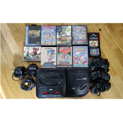 SEGA Mega Drive II & Mega-CD II Heimkonsole PAL mit Spielen & Zubehörpaket