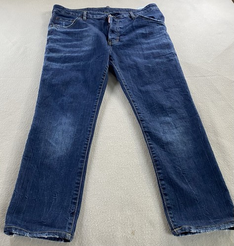 Dsquared2 Cool Guy Cropped Jeans EU52 US36 Distressed Button Fly Made in Italy