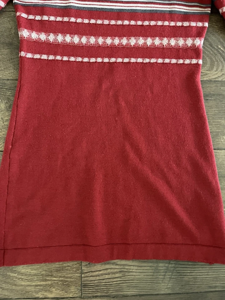 Mini Vestido Suéter Tejido Free People Para Mujer Rojo M Mezcla de Lana Fair Isle Hot Cocoa Foto 4 de 4