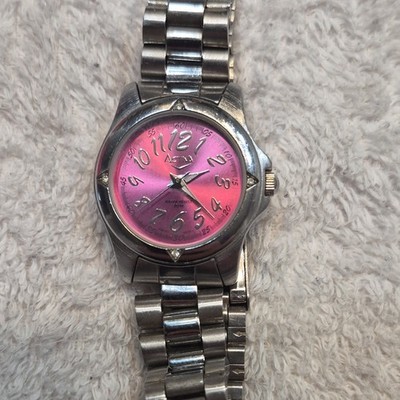 Activa Swiss Quartz Water Resistant Analog Watch Pink Dial Metal Band