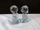 Set of Fenton Very Light Blue Satin Glass Boy & Girl Praying Figurines