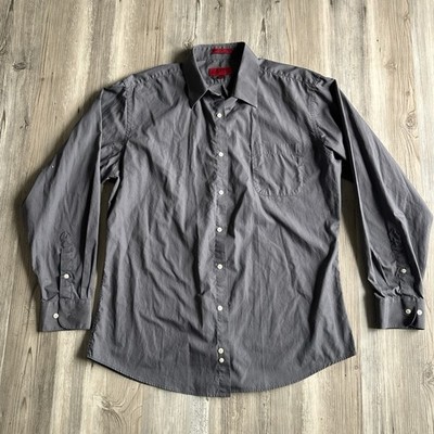 Bergamo New York Men s Gray Button Down Size Large 34/35