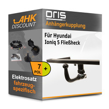 Für Hyundai Ioniq 5 Fließheck 24- ORIS Anhängerkupplung abnehmbar + 7polig AHK