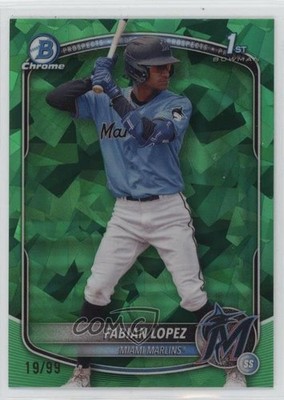 2025 Bowman Sapphire Chrome Prospects Green 19/99 Fabian Lopez #BCP-19 03ok