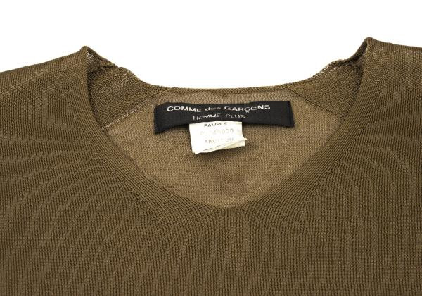 トップス COMME DES GARCONS HOMME V-NECK SWEATER COMME des GARCONS HOMME PLUS V Neck Sheer Stretch Knit