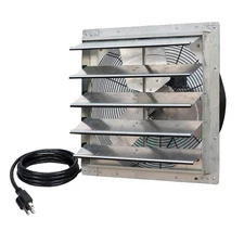3368 CFM Silver Electric Powered Gable Mount Shutter Fan/Vent