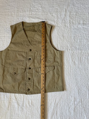 Vintage CC Filson Canvas Khaki Work Vest Hunting Fishing - Picture 12 of 13