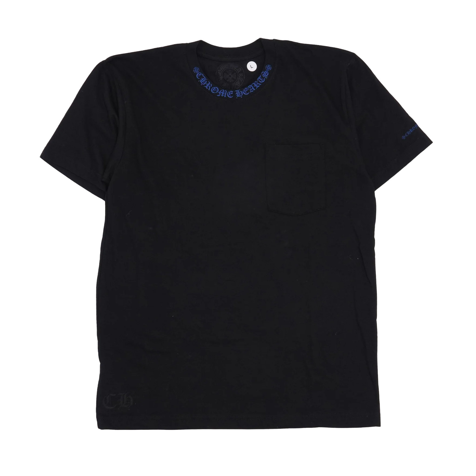 Chrome Hearts Neck Logo Pocket T-Shirt Black Blue 95790₽