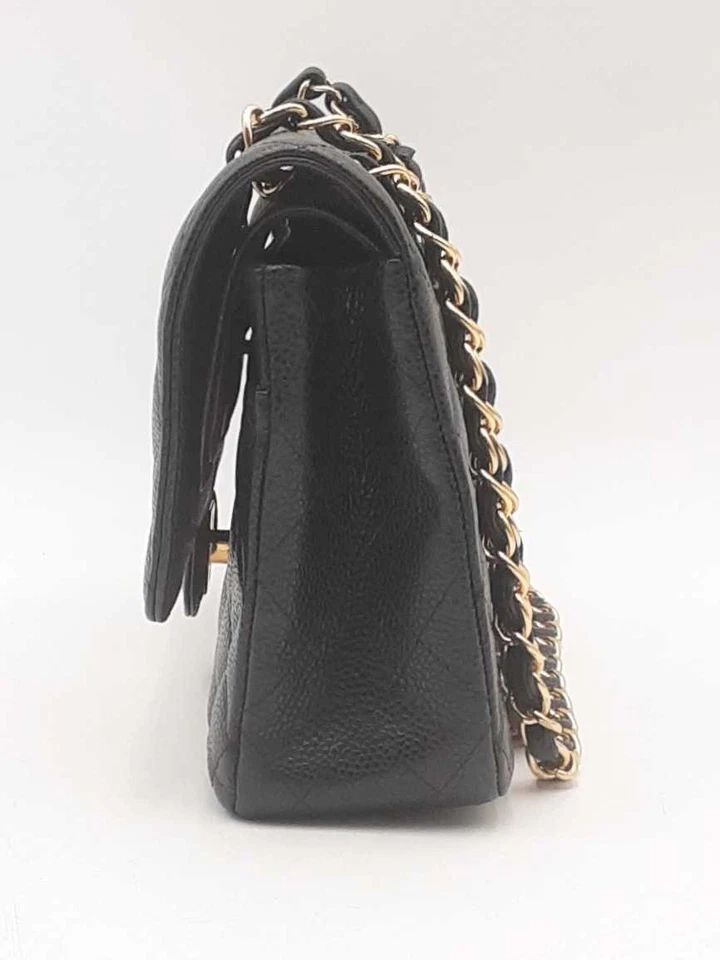 Chanel черный выстеганная икра классический двойной клапан наплечная сумка Sd0225wxxzsa - Изображение 4 из 4