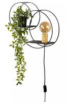 Wandleuchte Esszimmer KüChe Metall Schwarz L:43 Cm E27 Kabel Wandlampe Schalter