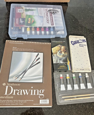 Art Supply Lot Royal & Langnickel Watercolors Prismacolor Strathmore Pad