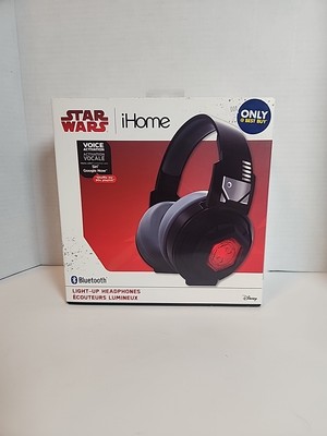 NEW iHome Star Wars The Last Jedi Bluetooth Wireless Light-Up Headphones Black