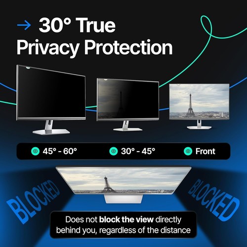 Curved and Touchscreen-Compatible 24-Inch Anti-Glare Monitor Privacy Shield - Picture 5 of 11