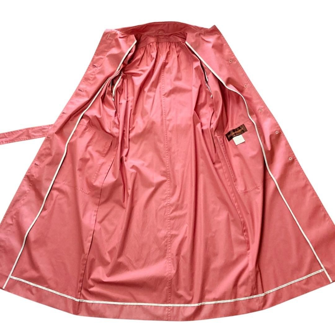 Yves Saint Laurent Vintage Pink Trench Coat Belt Women's S 7 Excellent thumbnail 9