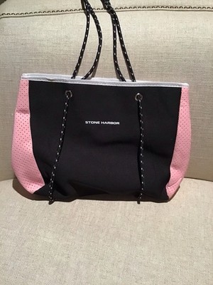 Stone Harbor NJ SUMMER Tote/ Backpack Beach Bag  Pink/Black New