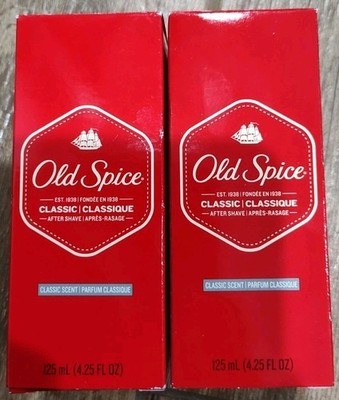 Lot Of 2 Old Spice Classic Scent After-Shave, 4.25 Fl. Oz. Free Shipping