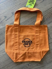 Trader Joes Halloween Tote Bag Orange  NWT