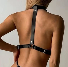 BDSM Punk Leather Harness Belt Lingerie Body Bondage Strap Garter suspenders ##