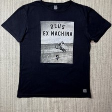 Deus Ex Machina Black Motorcycle Graphic T Shirt XL Moto Biker Logo Mens Bike