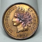 1907 Indian Head Cent - High Grade - Album Toning - Old Cleaning