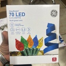 GE StayBright 70 LED C-4 Lights Multi/Green Wire