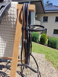 Trense Leder Dreispurig Trense Schwarz