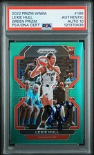 LEXIE HULL Signed 2022 Panini Prizm Green Prizm WNBA RC #186 PSA Auto Grade 10
