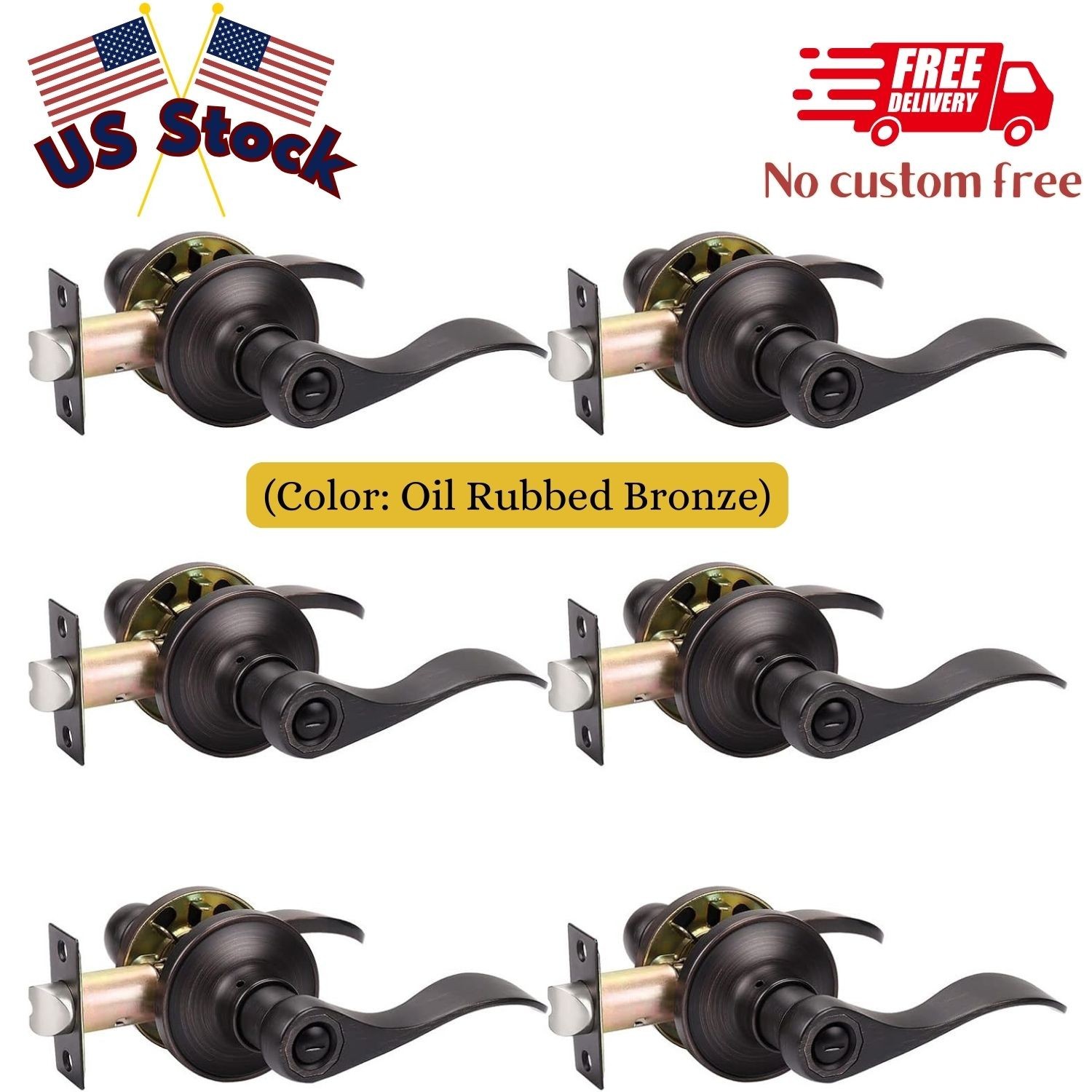 Rubbed Bronze Door Handles Interior Privacy Door Levers For Bedroom