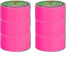 Duck Brand 1265016 C Duck Color Duct Tape, 6-Roll, Neon Pink, 6 Rolls