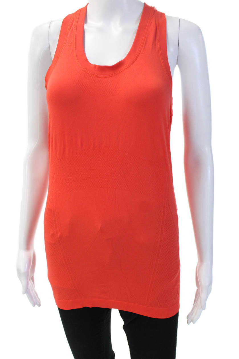 Athleta Womens Basic Solid Red Nylon Tank Round N… - image 1