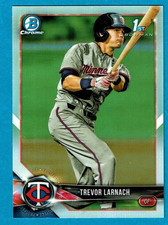 2018 TREVOR LARNACH BOWMAN CHROME DRAFT REFRACTOR ROOKIE BASEBALL CARD TWINS. rookie card picture