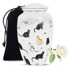 Black Cat Large Cremation Urns For Human Ashes Mother Adult 10 Inch 