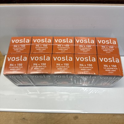 10 Pack- Vosla 9003 (H4+150) Performance Halogen Lamp Bulb, 60/55W