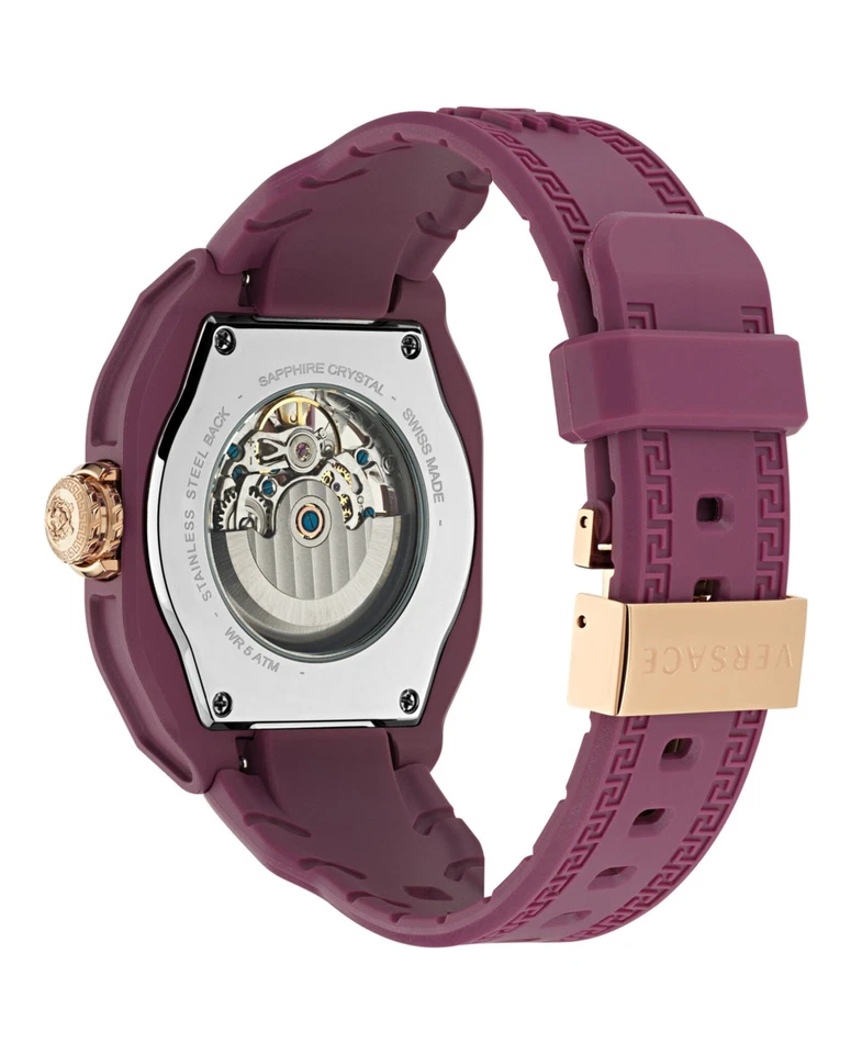 Reloj de moda Versace para hombre con correa de 42 mm borgoña Foto 3 de 4