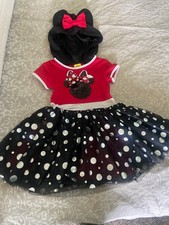 Girl size XSmall 4/5 Disney Minnie Mouse hooded dress NWOT character red sequins