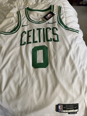 NWT Jayson Tatum #0 Boston Celtics  Jersey Size L White Amica Patch 2024-2025