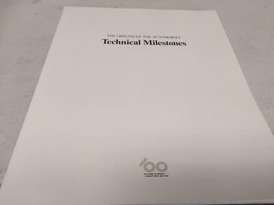 TECHNICAL MILESTONES Origins of the Automobile Book 1986 
