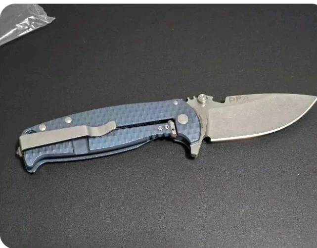 Navaja de bolsillo plegable DPx Gear HEST F Framelock azul titanio punto de caída - DPHSF Foto 4 de 4