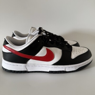 Nike Mens 9/Womens 10.5 Dunk Low By You Custom Shoes White/Black/Red FV9524-900