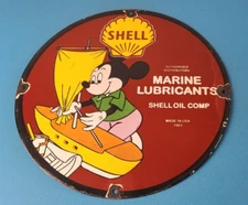 Vintage Gasoline Sign - Shell Gas Service Station Porcelain Sign