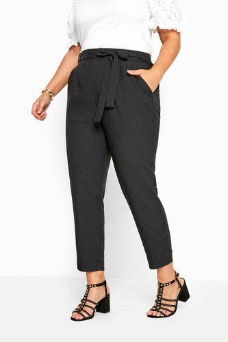 Women's Plus Size Black Crepe Tapered 