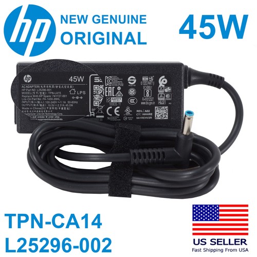 Genuine HP Laptop Charger New 45W AC ADAPTER L25296002, 741727001